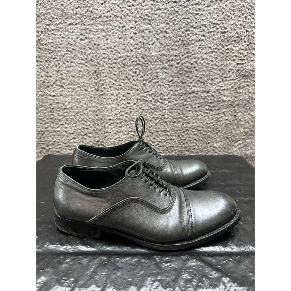 John Varvatos Freeman Raw Handmade Leather Oxford‎ Shoes Black Mens Size 9